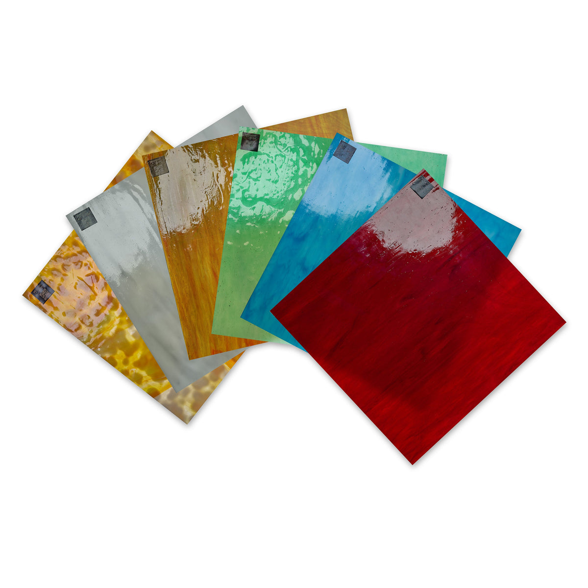 Assorted Set of Six - 12" x 12" Assorted Texture Glass