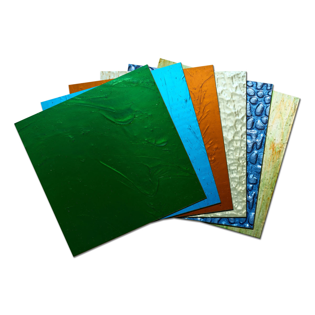 Assorted Set of Six - 12" x 12" Assorted Mirror Backed Glass