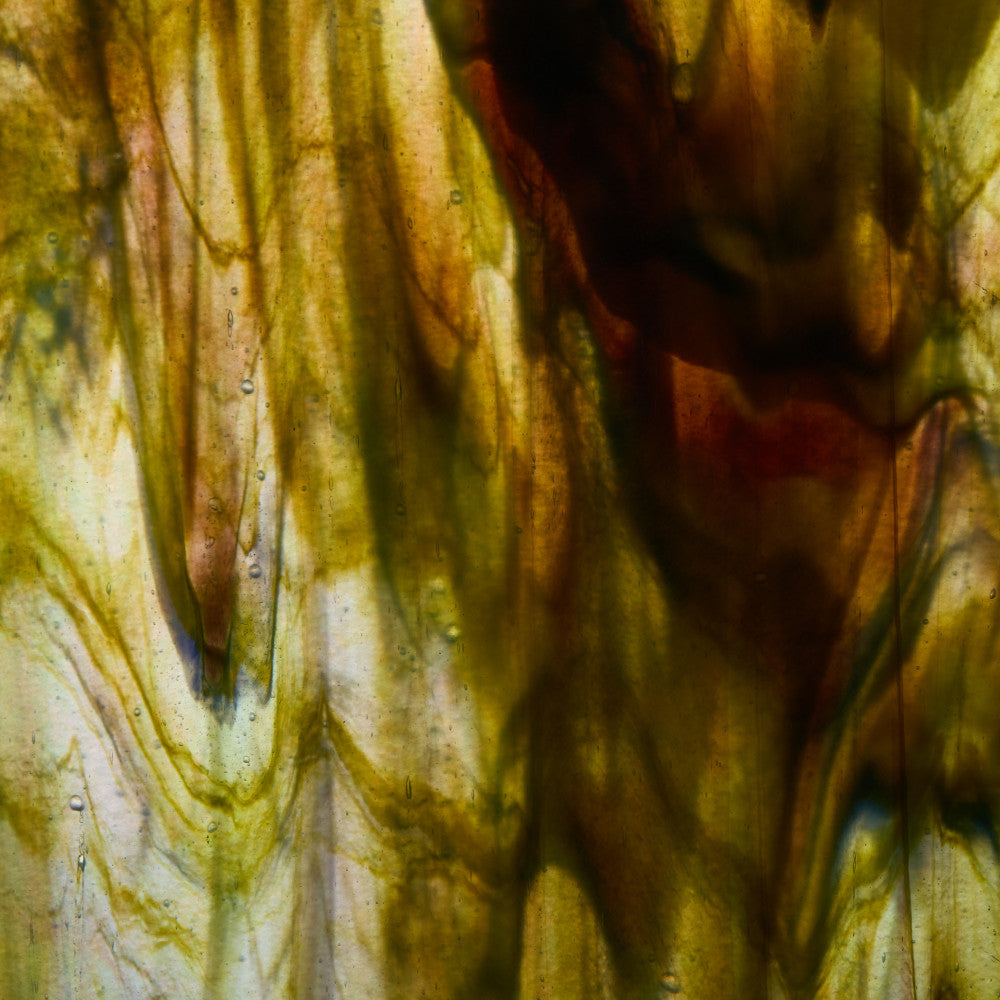 Glass Sheet Green Streaky w/ Multi Colors and Iridescent Finish