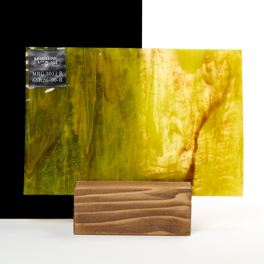 Rippled Glass Sheet Yellow Streaky