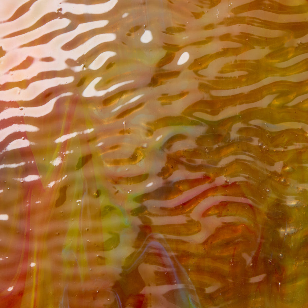 Rippled Glass Sheet Mixed Colors Streaky w/ Multi Colors
