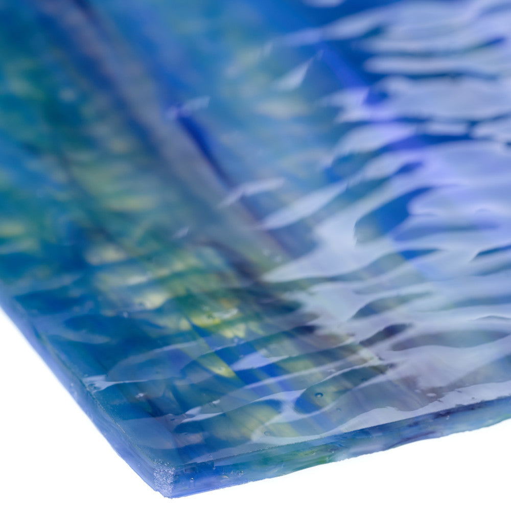 Rippled Glass Sheet Mixed Colors Streaky w/ Multi Colors