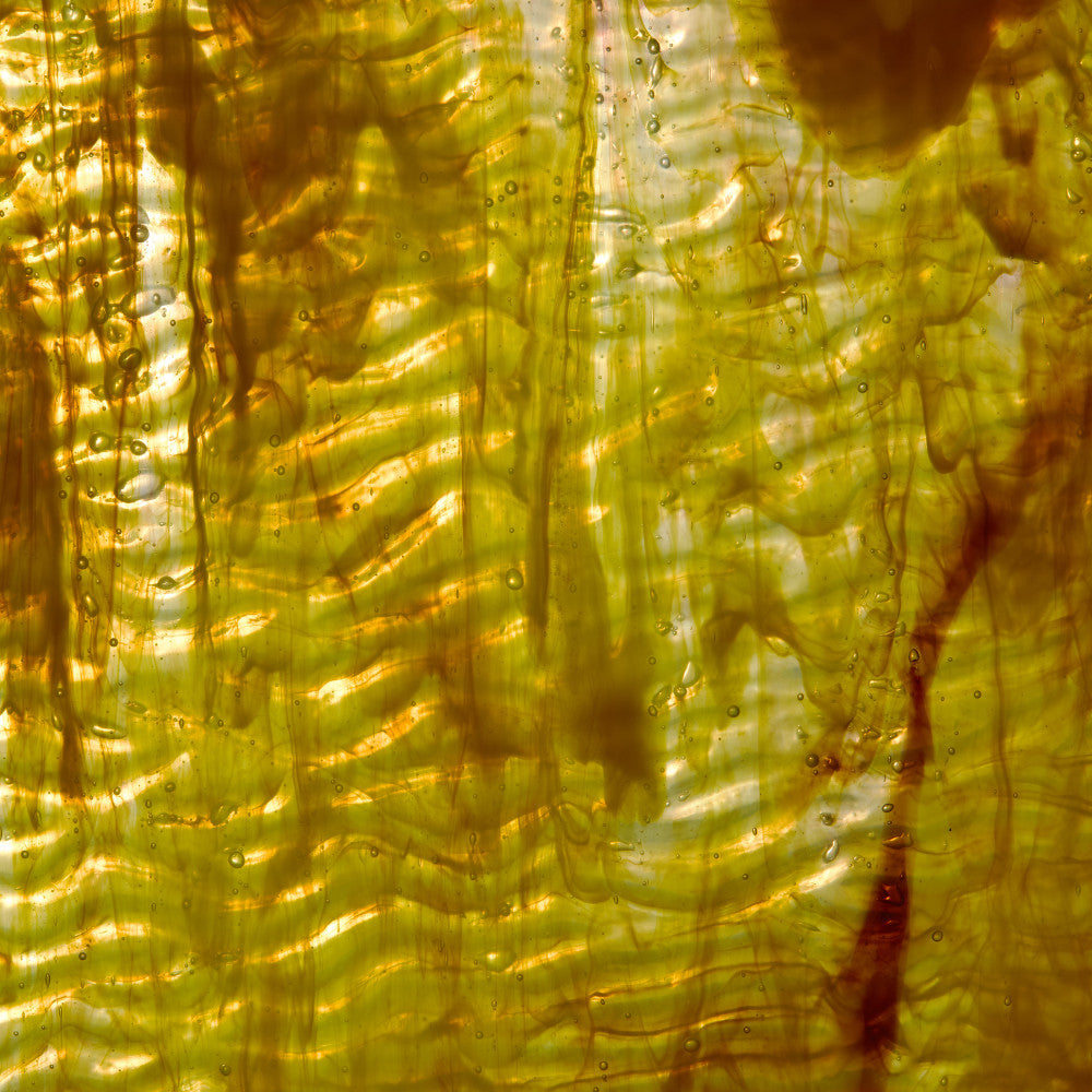 Rippled Glass Sheet Yellow Streaky
