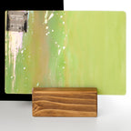 Glass Sheet Green Streaky w/ Multi Colors and Iridescent Finish