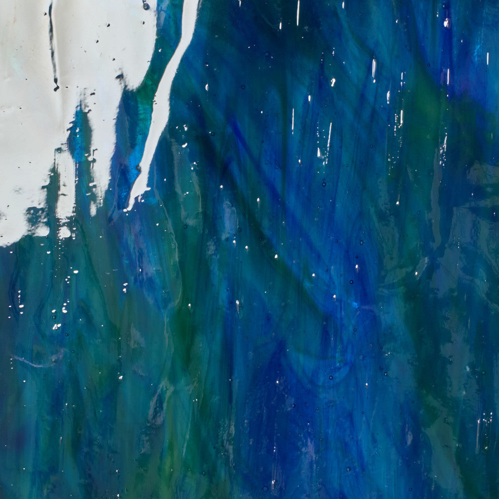 Glass Sheet Green Streaky w/ multi colors