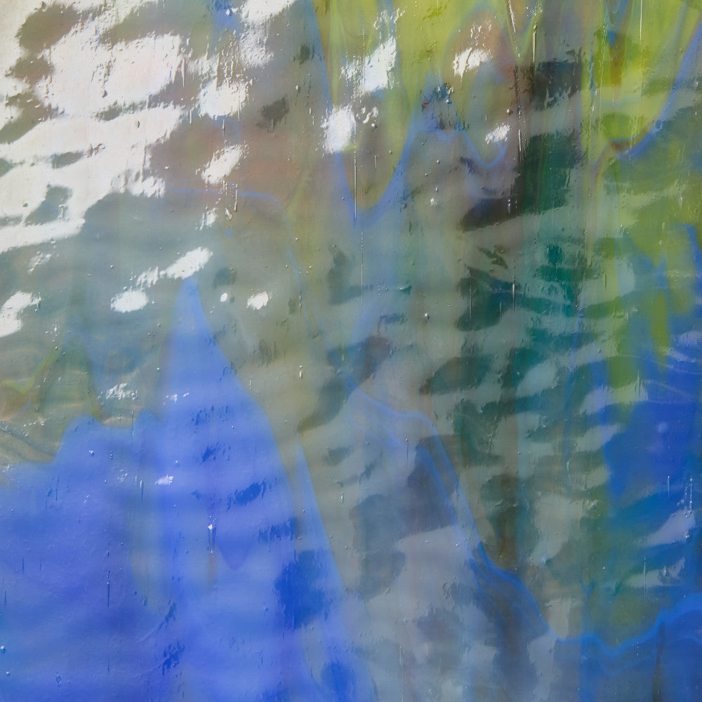 Rippled Glass Sheet Mixed Colors Streaky w/ Multi Colors