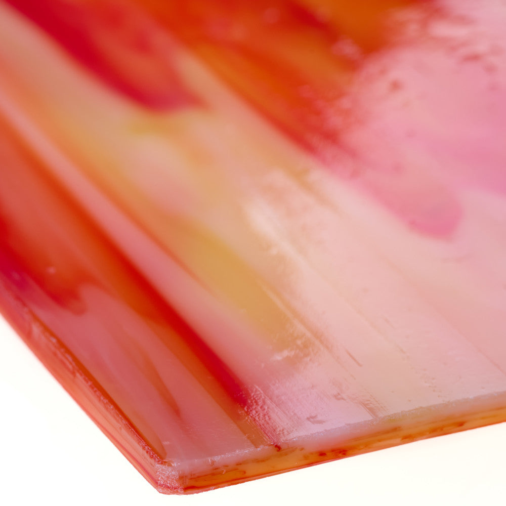 Glass Sheet Mixed Colors Streaky w/ Red/White/Yellow