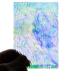 Rippled Glass Sheet Blue with Iridescent