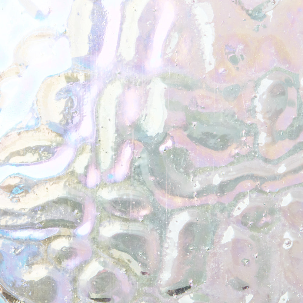 Iridescent Finish Glass Sheet Pastel Cathedral with Flemish Texture