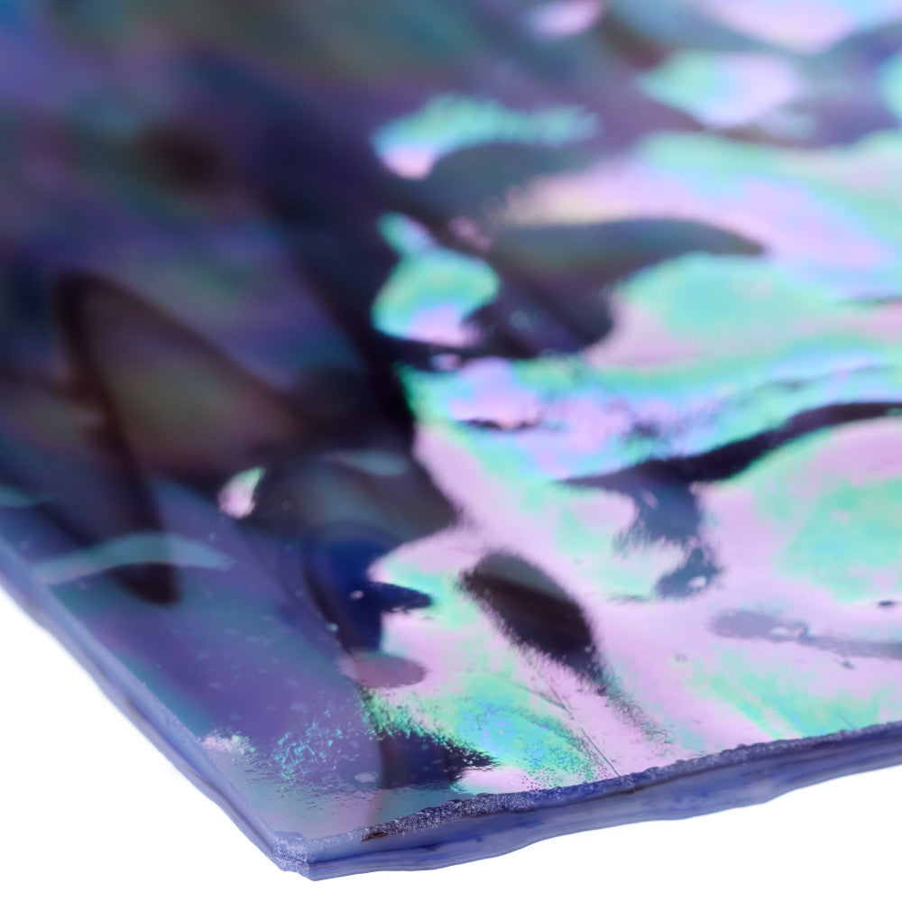 Glass Sheet Mixed Colors Streaky w/ Multi Colors and Iridescent Finish