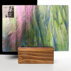 Glass Sheet Green Streaky w/ Blue and Iridescent Finish