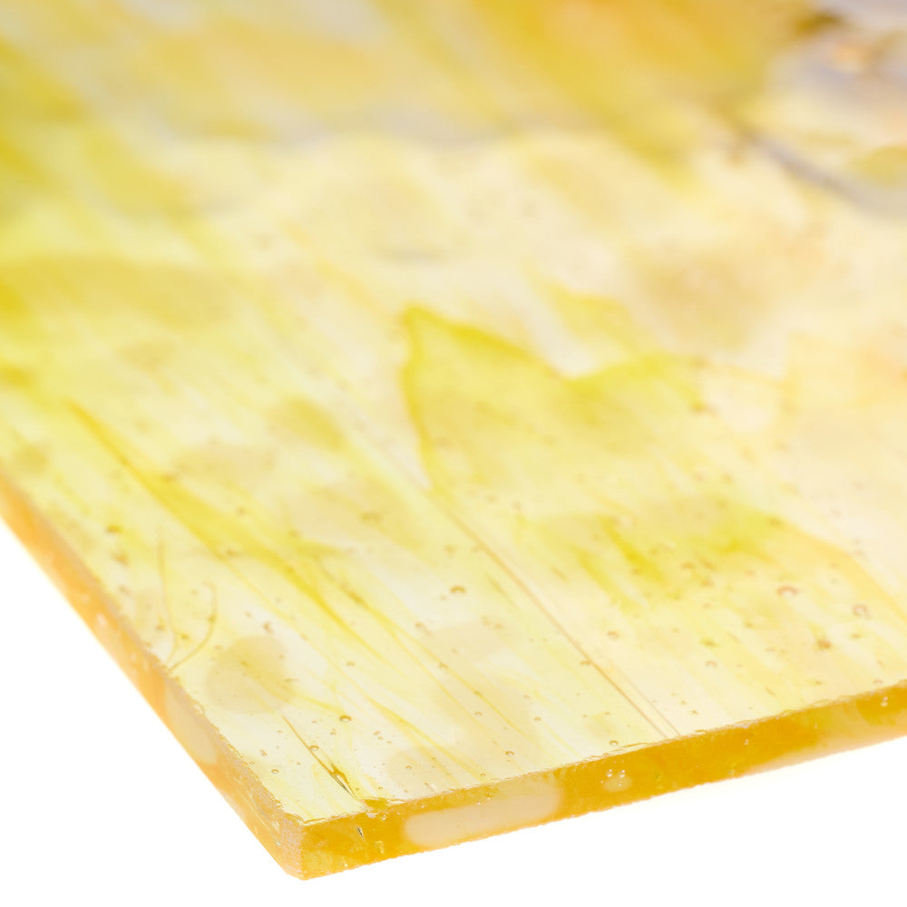 Glass Sheet Orange Mottled with white streaky