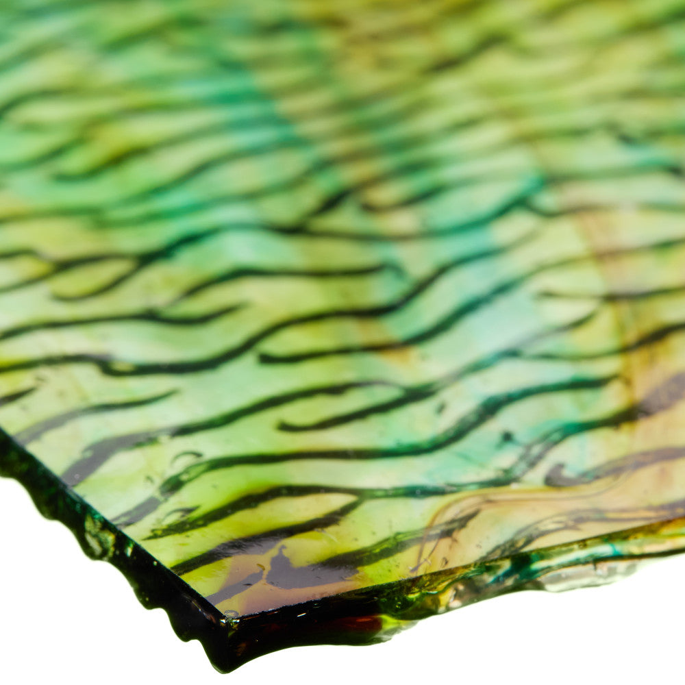 Glass Sheet Green with Ripple Texture