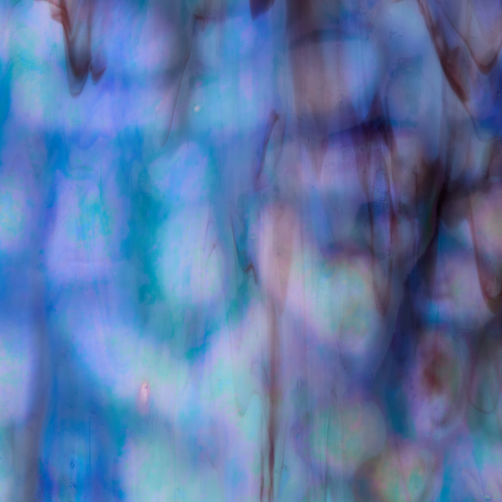 Glass Sheet Mixed Colors Streaky w/ Multi Colors and Iridescent Finish
