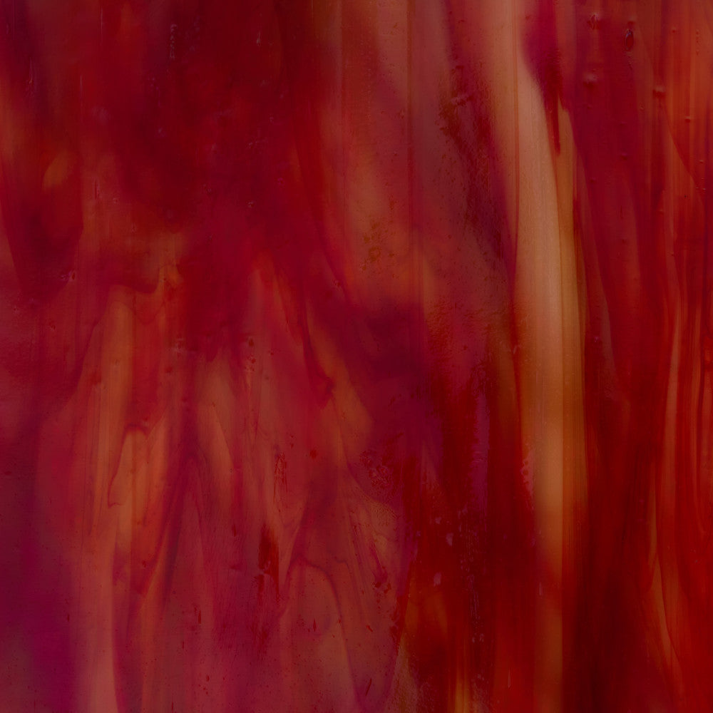 Glass Sheet Red Streaky w/ Multi Colors and Iridescent Finish