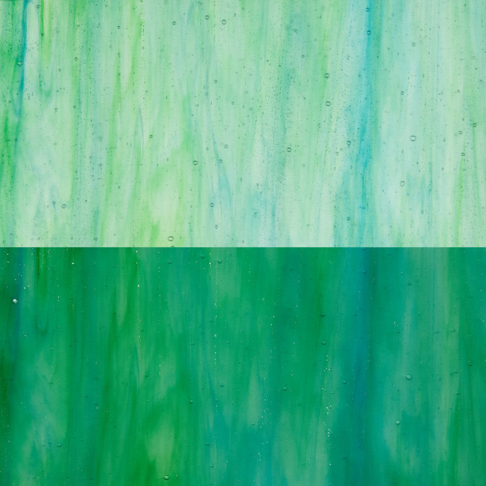 Glass Sheet Green Streaky w/ multi colors