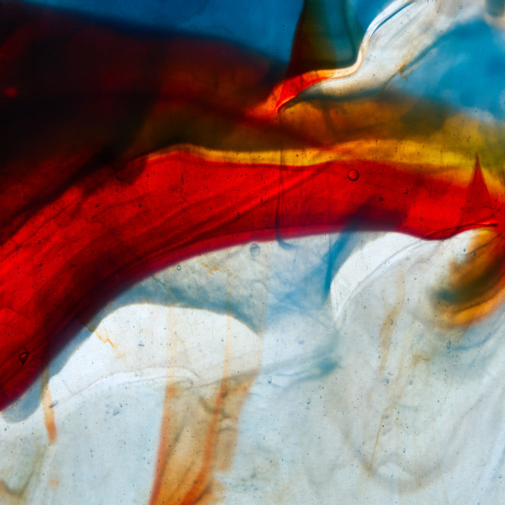 Glass Sheet Mixed Colors Streaky w/ Red/Aqua/Brown