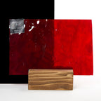 Glass Sheet Red with Flemish Texture