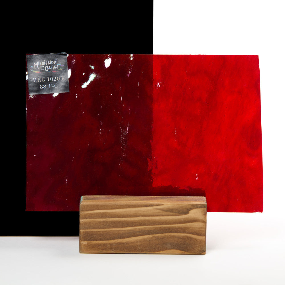 Glass Sheet Red with Flemish Texture