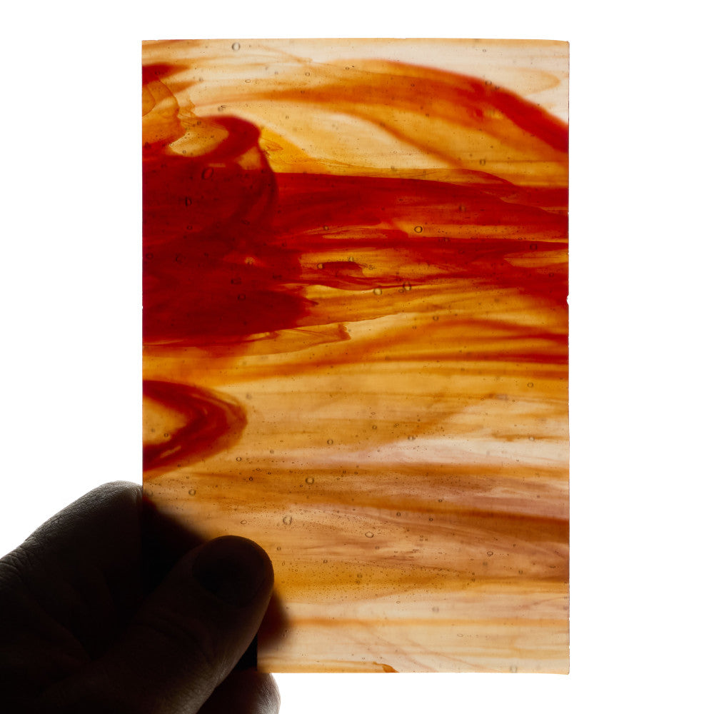 Glass Sheet Red Steaky w/ Multi Colors