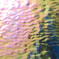 Rippled Glass Sheet Green Streaky w/ Multi Colors and Iridescent Finish