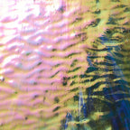 Rippled Glass Sheet Green Streaky w/ Multi Colors and Iridescent Finish
