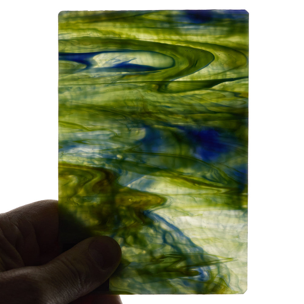 Rippled Glass Sheet Mixed Colors Streaky w/ Multi Colors