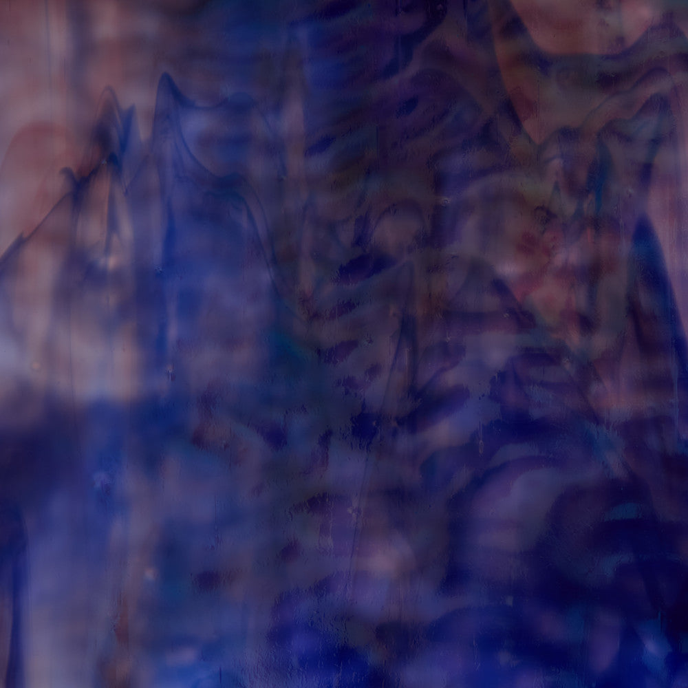 Rippled Glass Sheet Blue Streaky w/ Multi Colors and Iridescent Finish