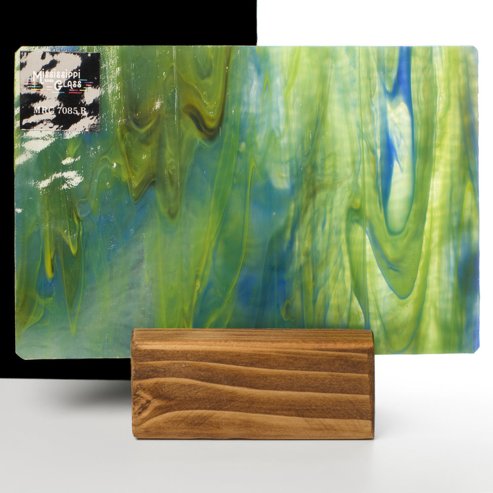 Rippled Glass Sheet Mixed Colors Streaky w/ Multi Colors