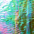 Rippled Glass Sheet Mixed Shades of Green Streaky w/ Multi Colors and Iridescent Finish