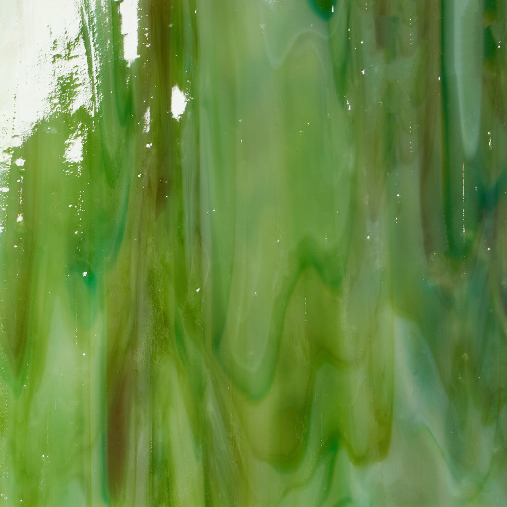 Glass Sheet Green Streaky w/ Multi Color