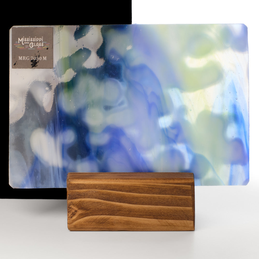 Glass Sheet Mixed Colors Mottled w/ Green/White/Blue Streaky
