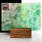 Glass Sheet Mixed Colors Mottled w/ Green/Aqua Streaky