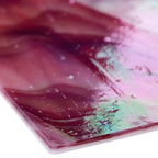Glass Sheet Pink/Red Streaky w/ Iridescent Finish