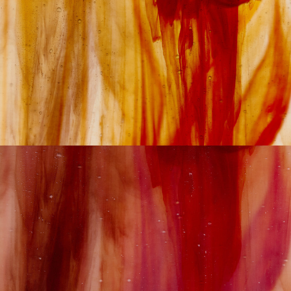 Glass Sheet Red Steaky w/ Multi Colors