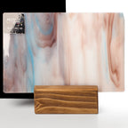 Glass Sheet Mixed Colors Streaky w/ White/Pink/Blue