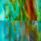 Glass Sheet Blue Streaky w/ Multi Color