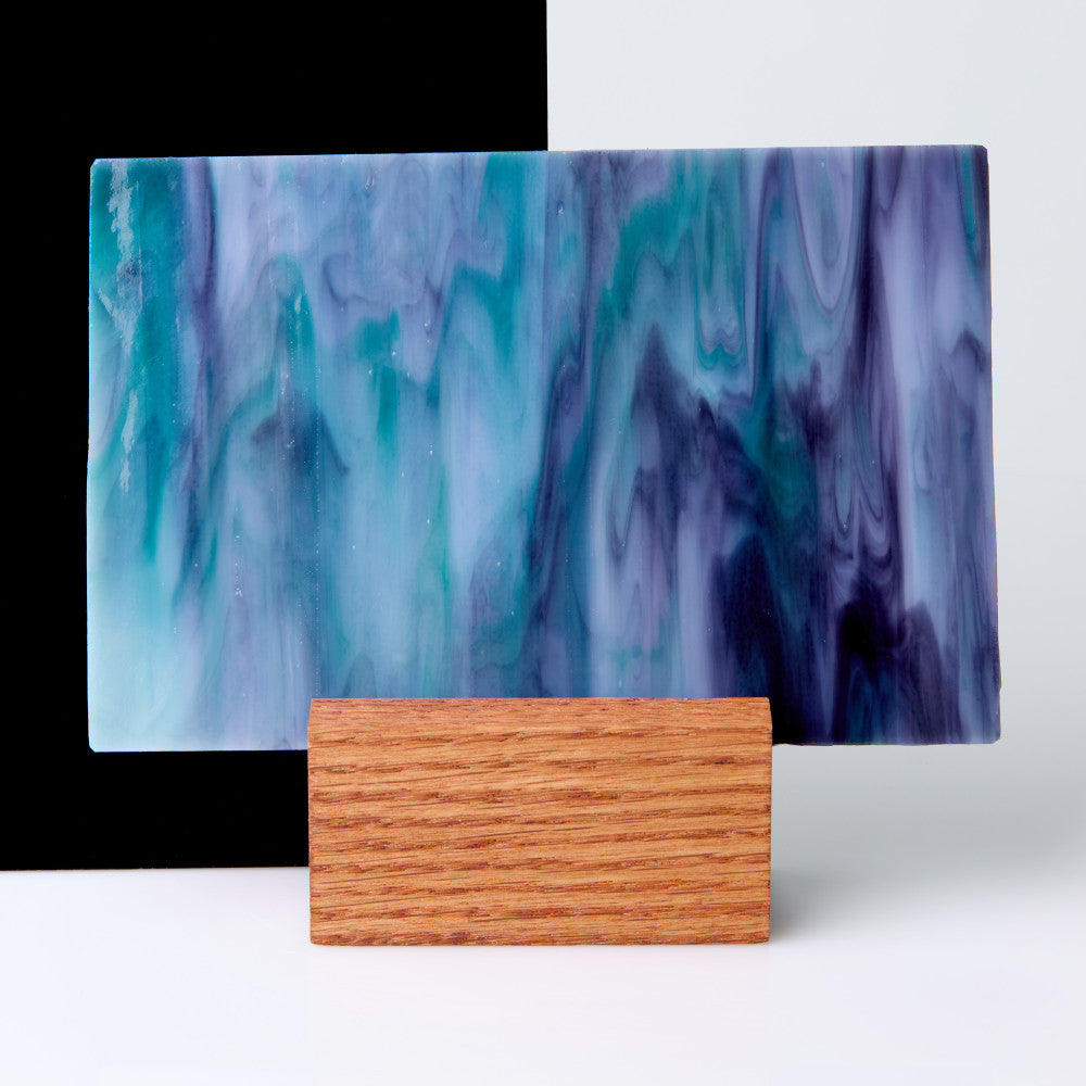 Glass Sheet Blue Streaky w/ multi color
