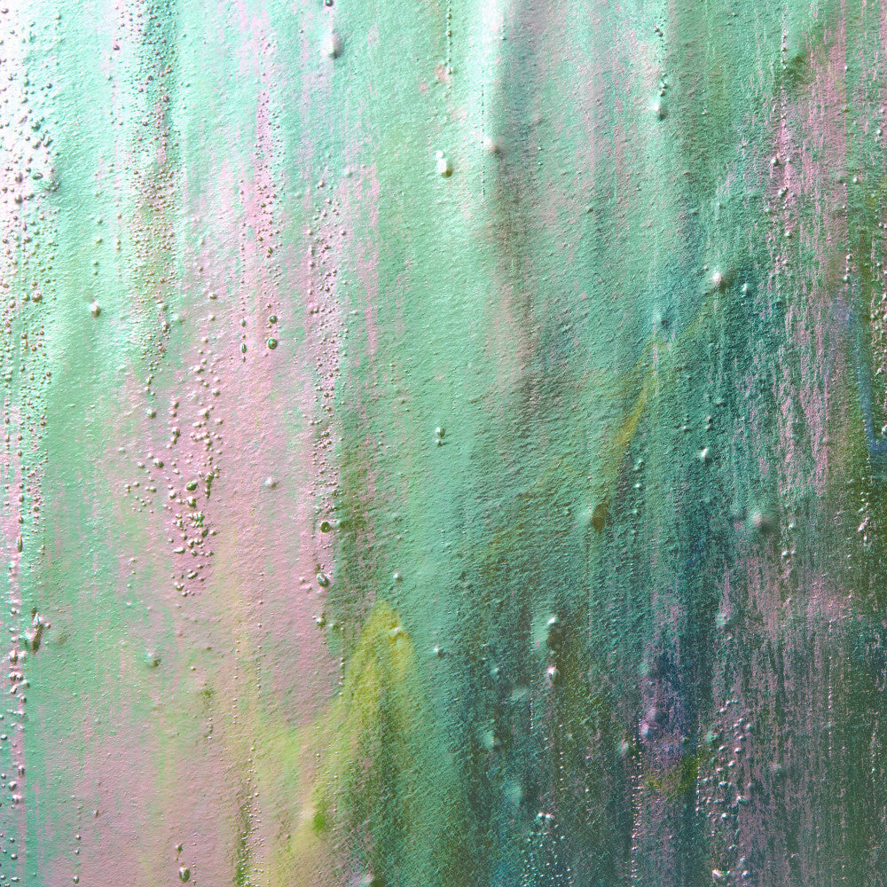 Glass Sheet Green/Blue Streaky w/ Yellow/White and Iridescent Finish