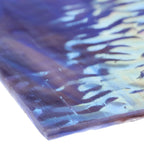 Rippled Glass Sheet Blue Streaky w/ Multi Colors and Iridescent Finish