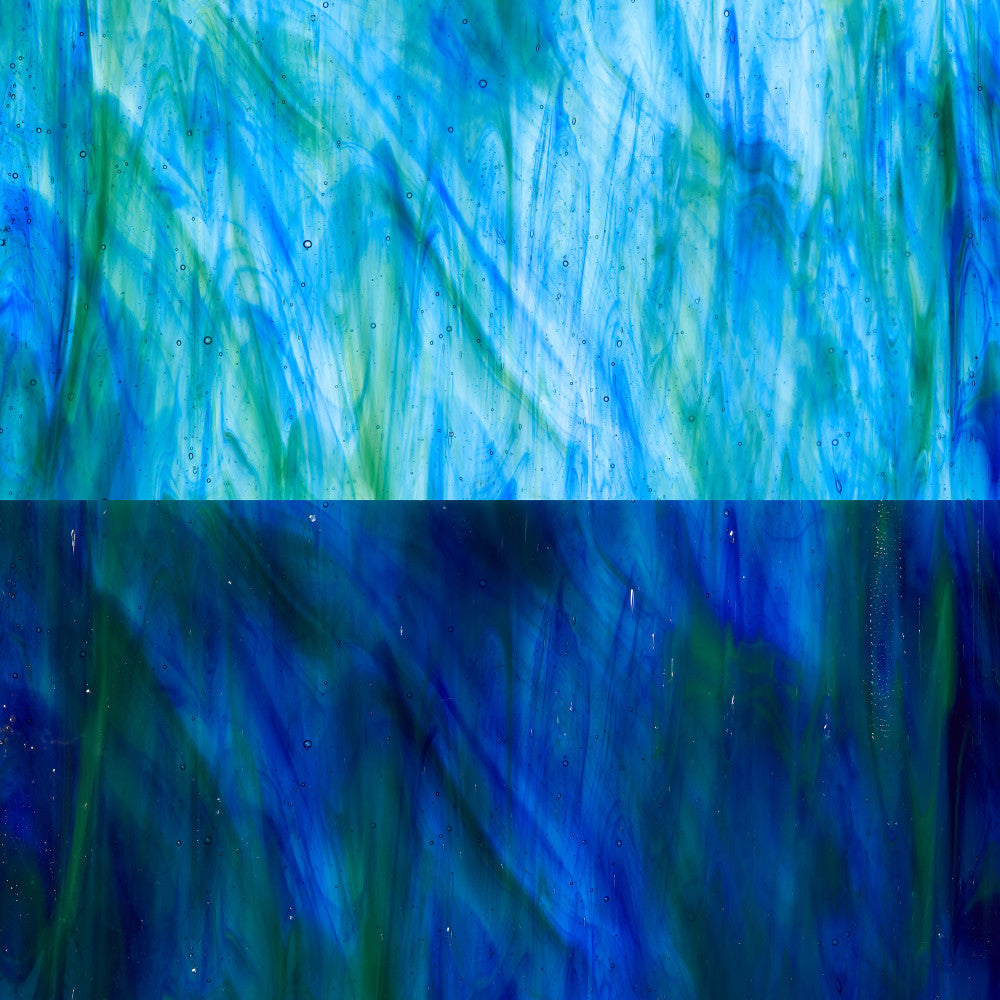 Glass Sheet Green Streaky w/ multi colors