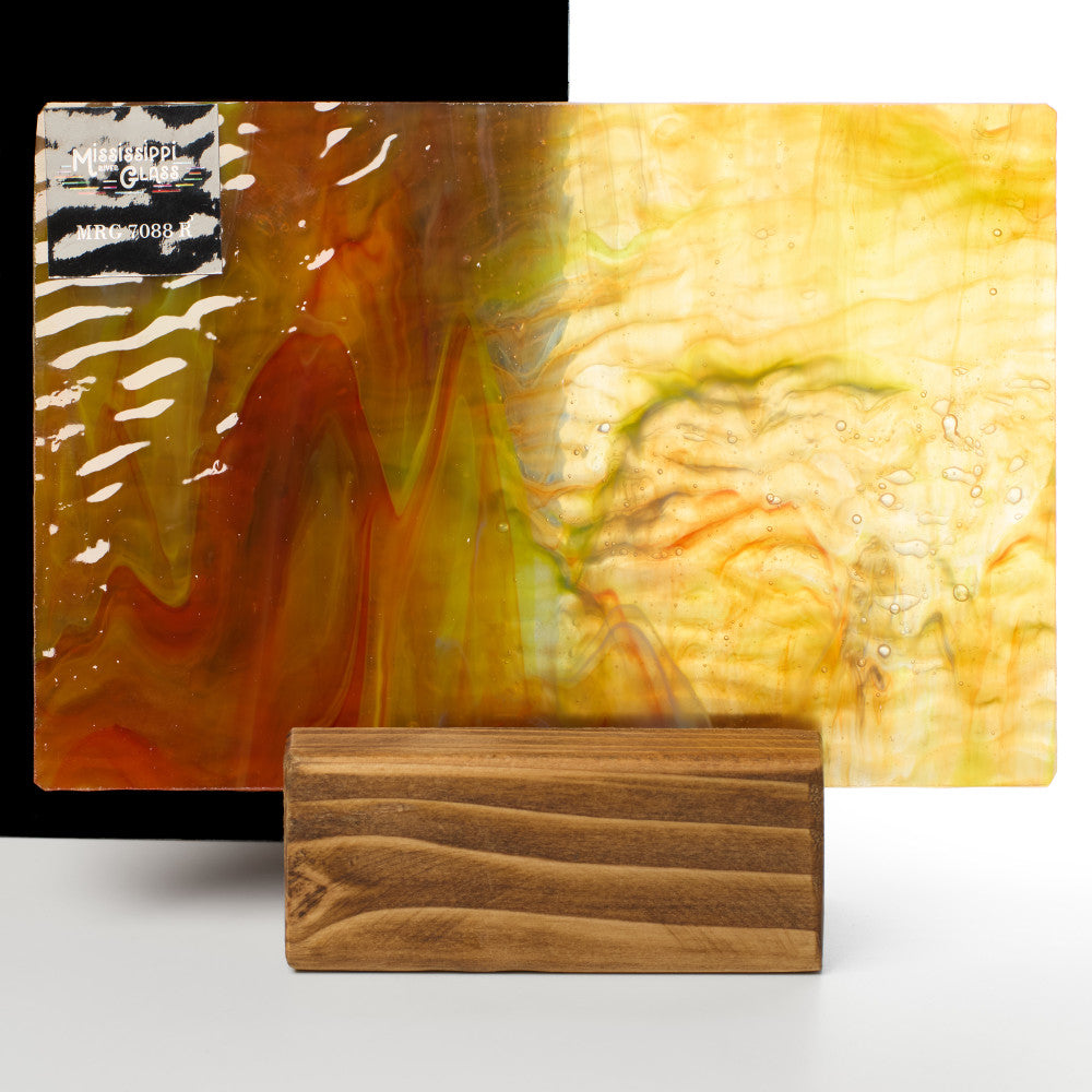 Rippled Glass Sheet Mixed Colors Streaky w/ Multi Colors