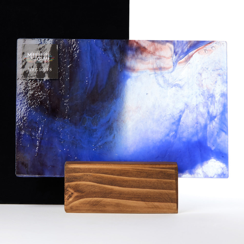 Glass Sheet Blue Streaky w/ multi color