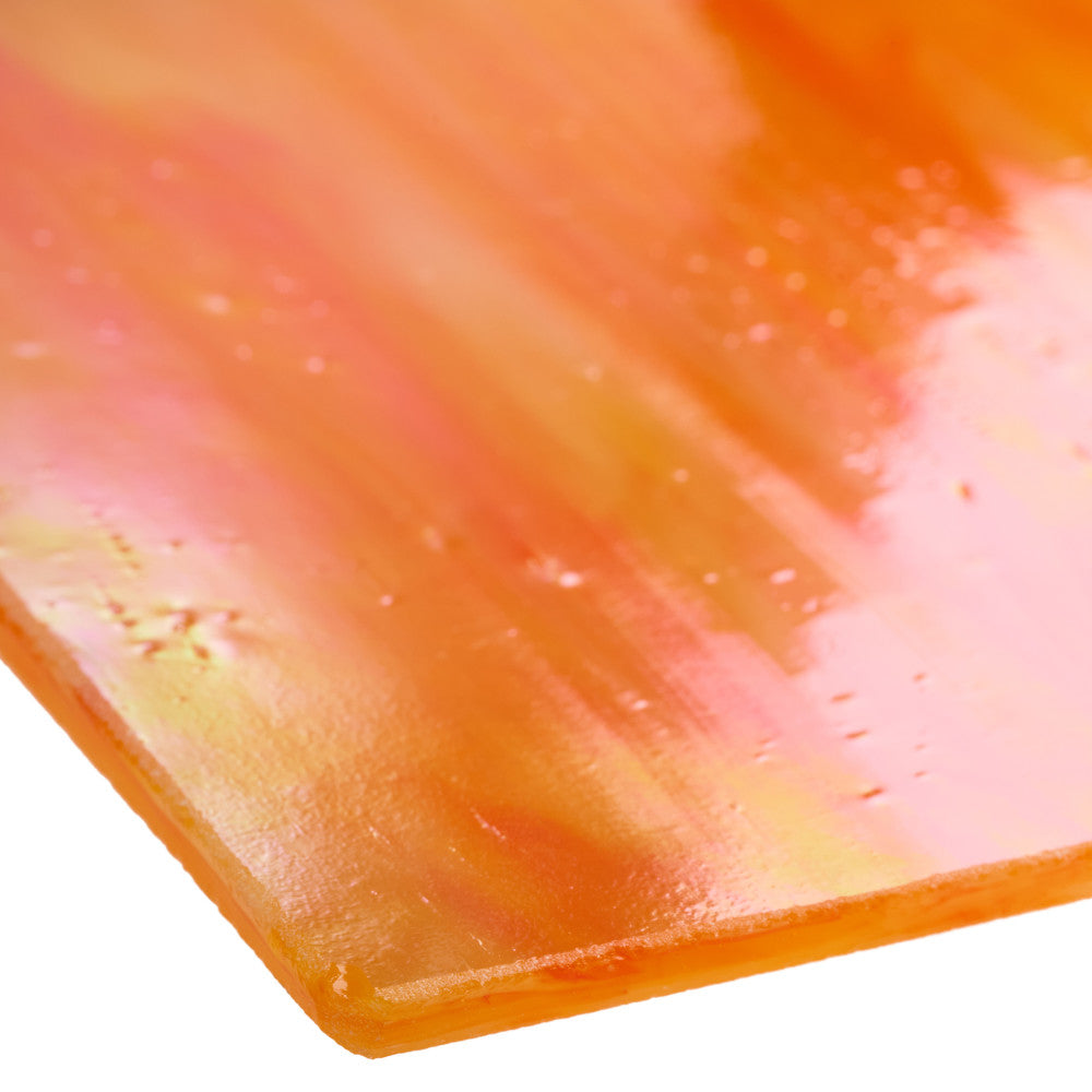 Glass Sheet Red with Yellow and Orange Streaky