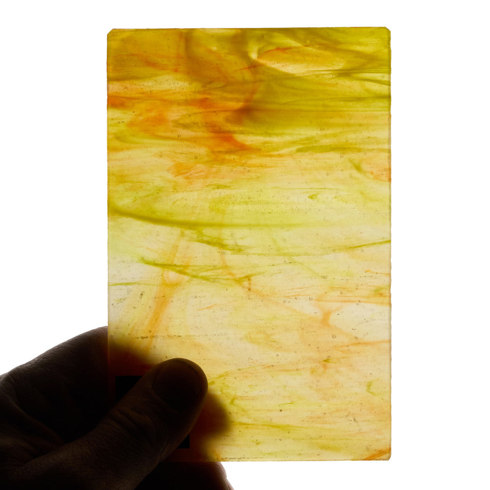 Glass Sheet Orange Streaky w/ multi colors