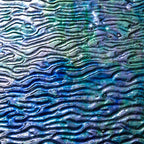 Rippled Glass Sheet Blue with Iridescent