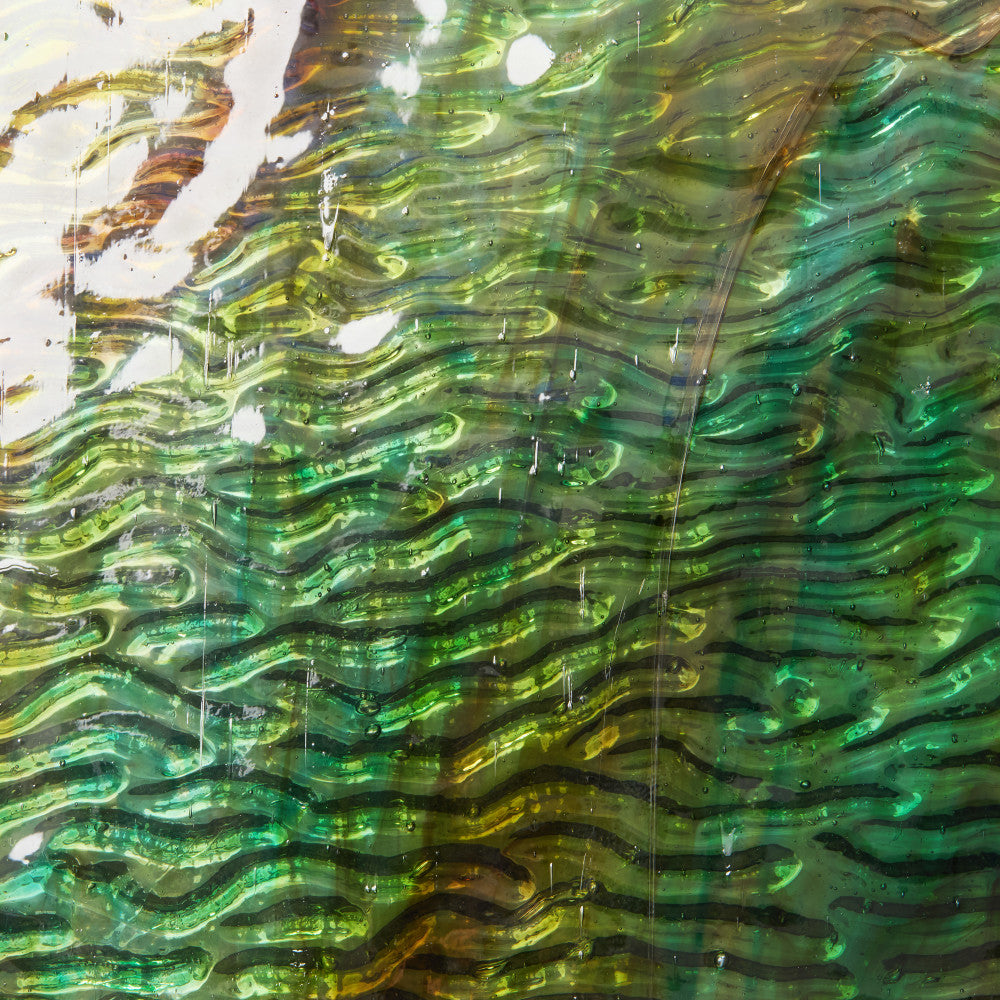 Glass Sheet Green with Ripple Texture
