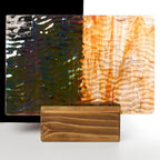 Rippled Glass Sheet Red Streaky w/ Multi Colors and Iridescent Finish