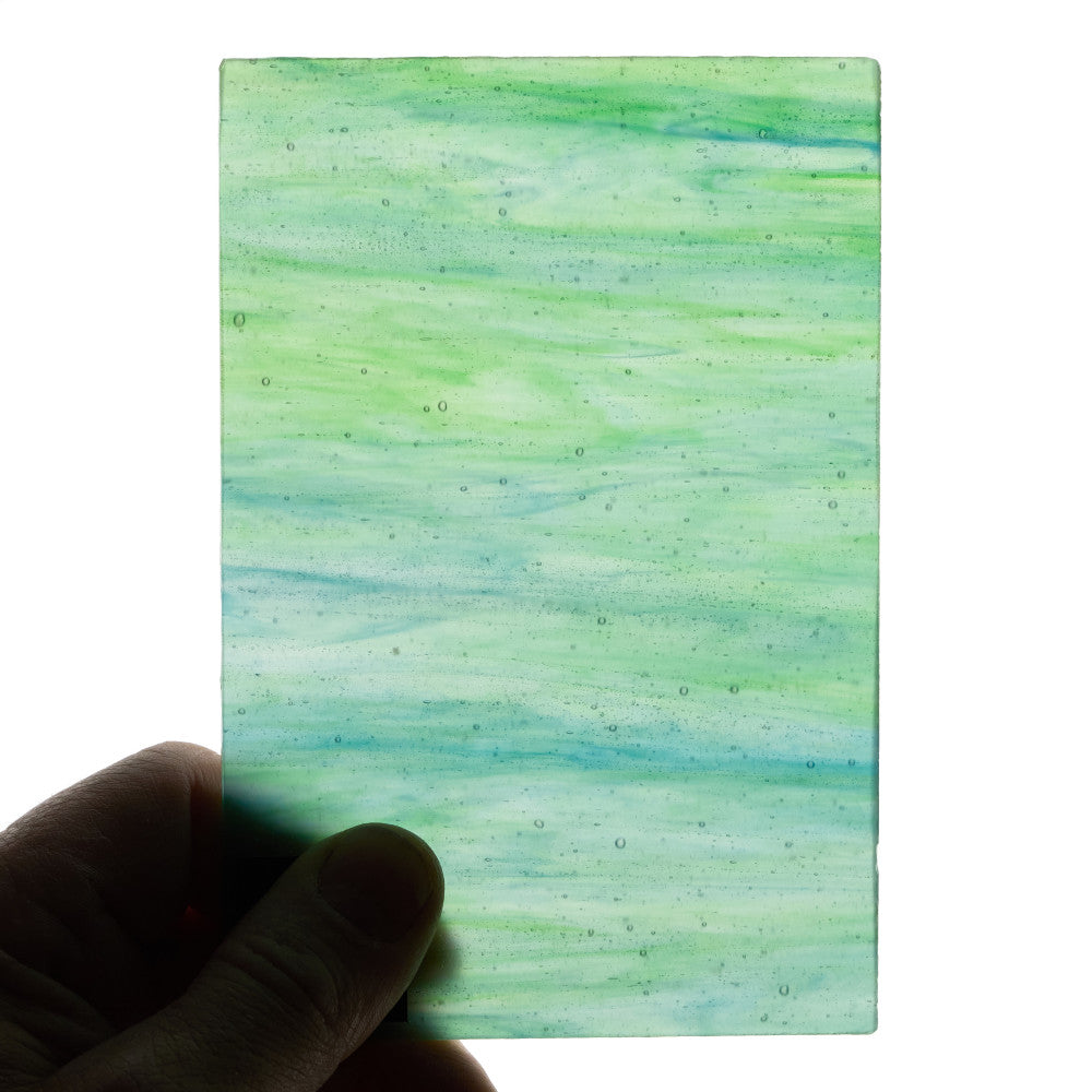 Glass Sheet Green Streaky w/ multi colors