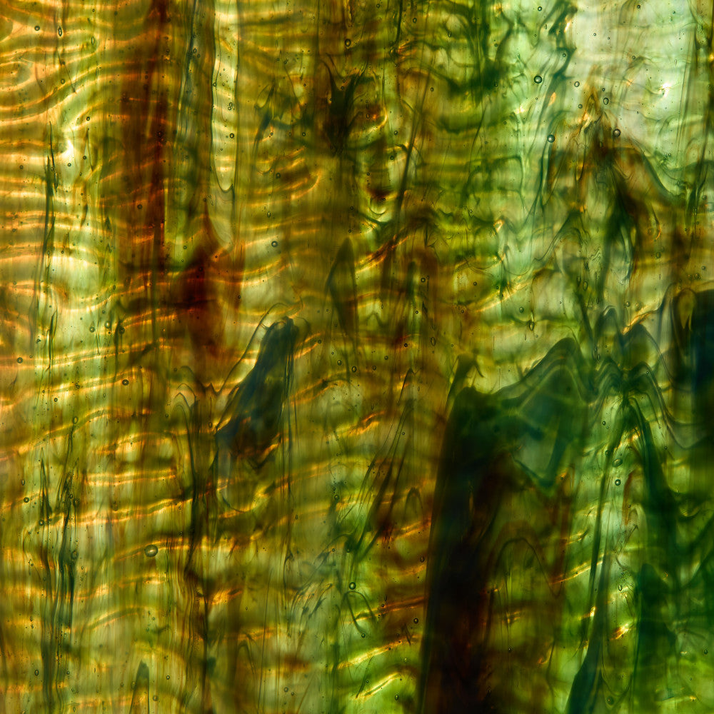 Rippled Glass Sheet Mixed Colors Streaky w/ Multi Colors